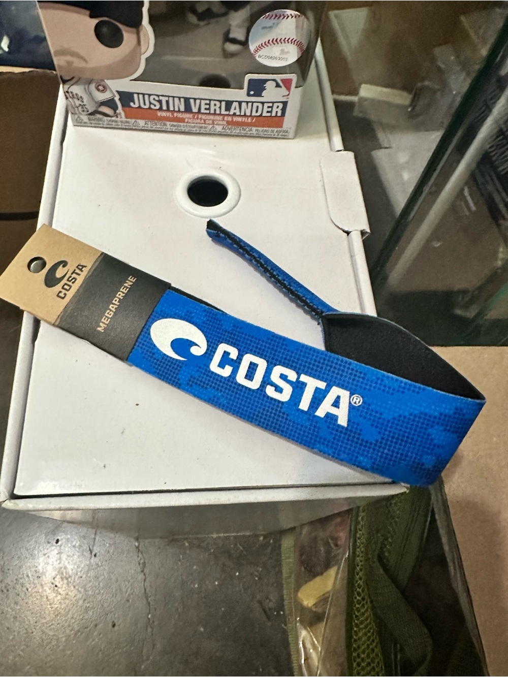 Costa Royal Blue Neoprene Sunglass Leash with White Logo